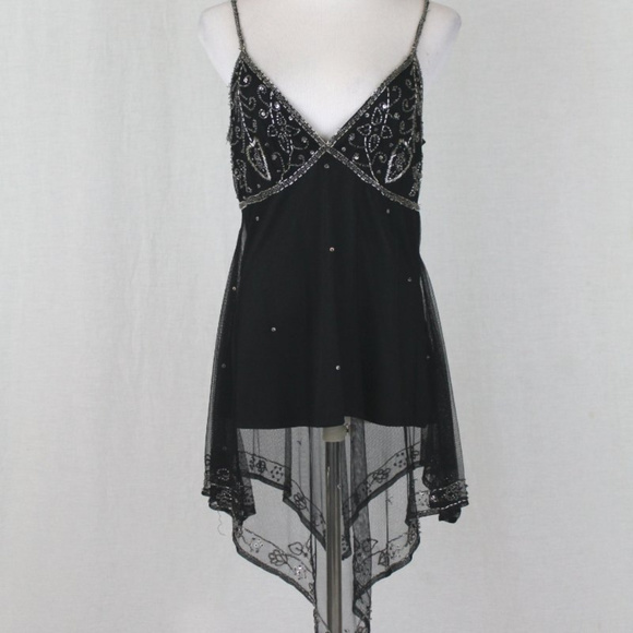 Adrianna Papell Tops - Vintage Adrianna Papell Beaded Black Tunic Top